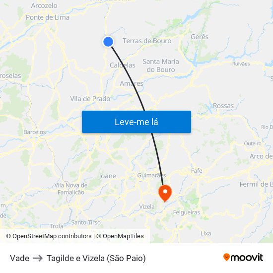 Vade to Tagilde e Vizela (São Paio) map