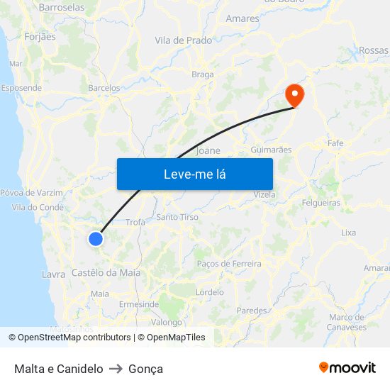 Malta e Canidelo to Gonça map