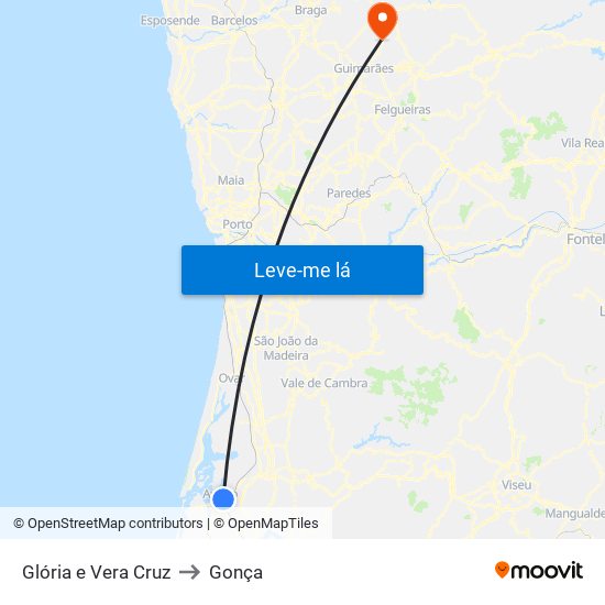 Glória e Vera Cruz to Gonça map