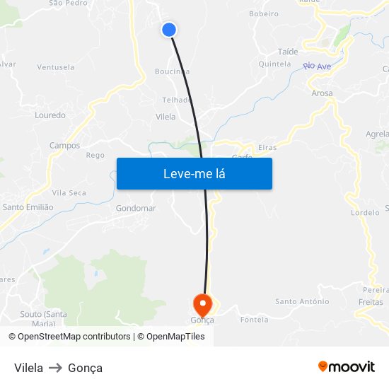 Vilela to Gonça map