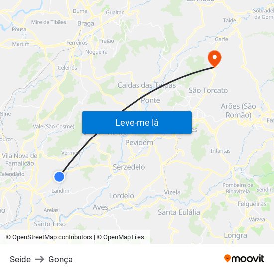 Seide to Gonça map