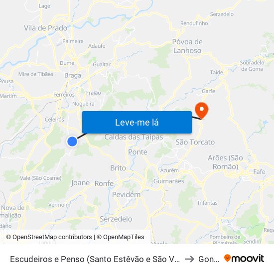 Escudeiros e Penso (Santo Estêvão e São Vicente) to Gonça map