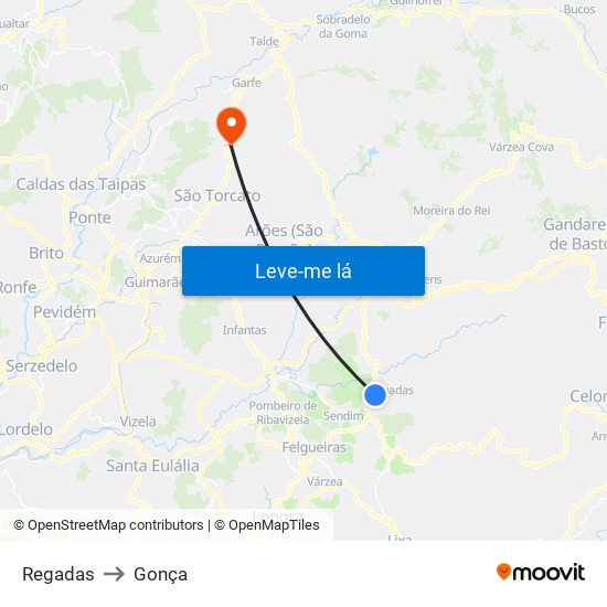 Regadas to Gonça map