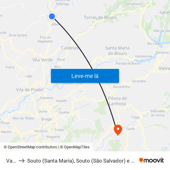 Vade to Souto (Santa Maria), Souto (São Salvador) e Gondomar map