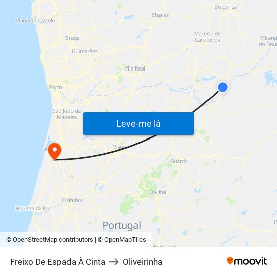 Freixo De Espada À Cinta to Oliveirinha map