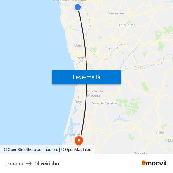 Pereira to Oliveirinha map