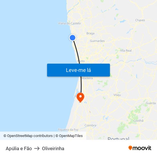 Apúlia e Fão to Oliveirinha map