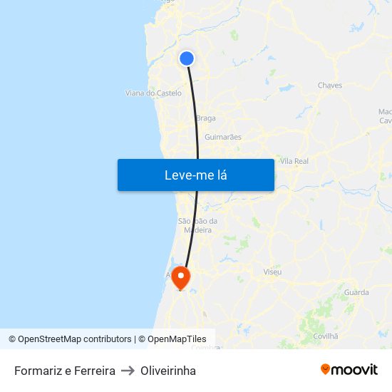 Formariz e Ferreira to Oliveirinha map