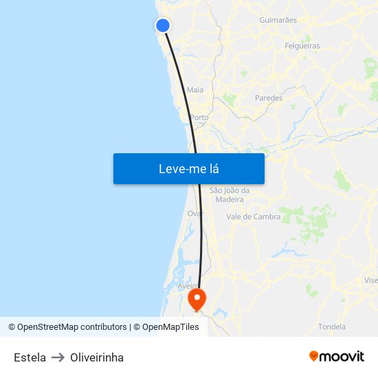 Estela to Oliveirinha map