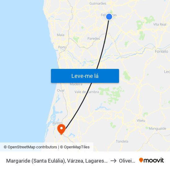 Margaride (Santa Eulália), Várzea, Lagares, Varziela e Moure to Oliveirinha map