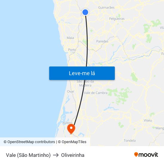 Vale (São Martinho) to Oliveirinha map