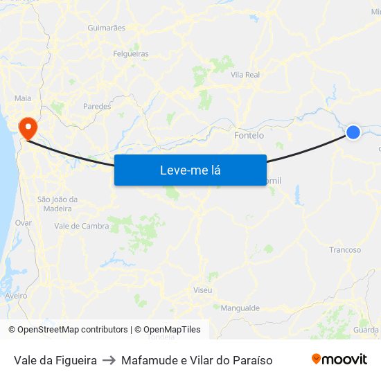 Vale da Figueira to Mafamude e Vilar do Paraíso map