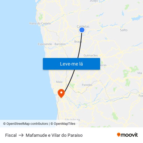 Fiscal to Mafamude e Vilar do Paraíso map