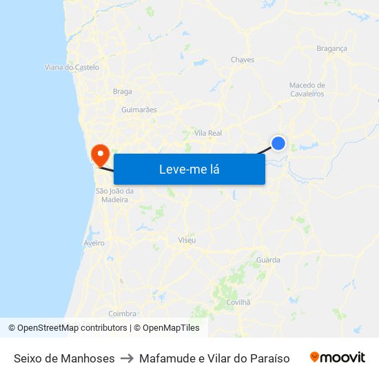 Seixo de Manhoses to Mafamude e Vilar do Paraíso map