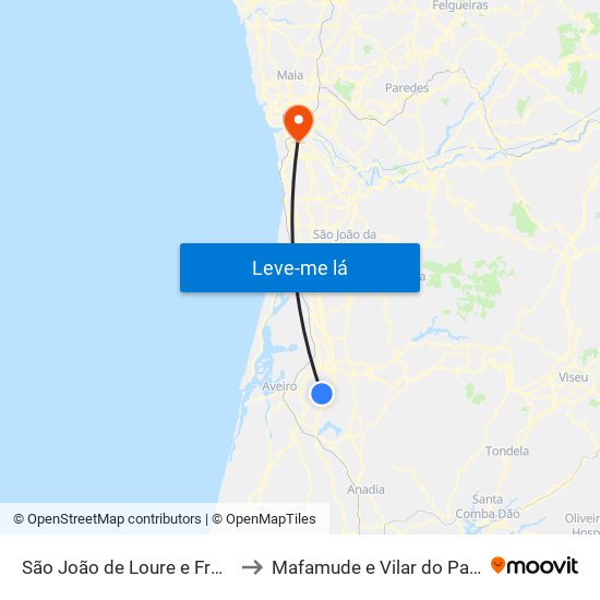 São João de Loure e Frossos to Mafamude e Vilar do Paraíso map