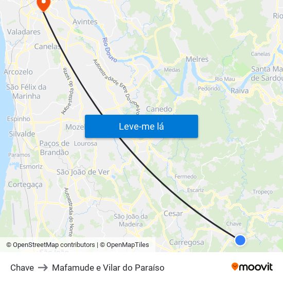 Chave to Mafamude e Vilar do Paraíso map