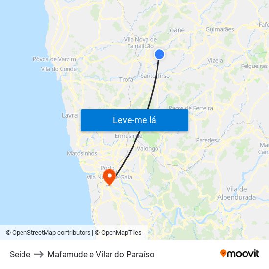 Seide to Mafamude e Vilar do Paraíso map