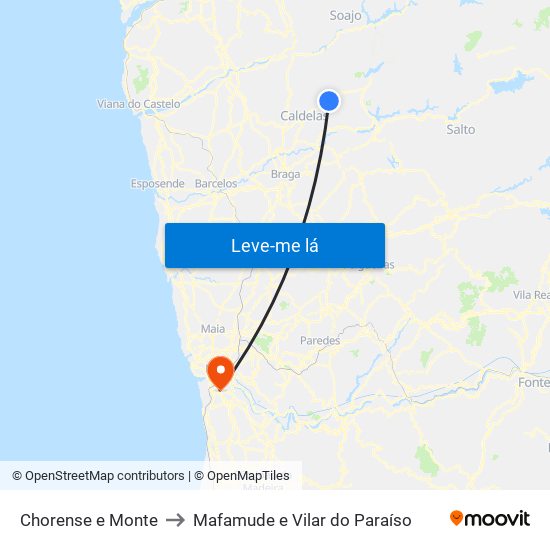 Chorense e Monte to Mafamude e Vilar do Paraíso map