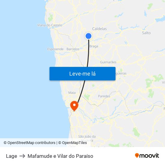 Lage to Mafamude e Vilar do Paraíso map