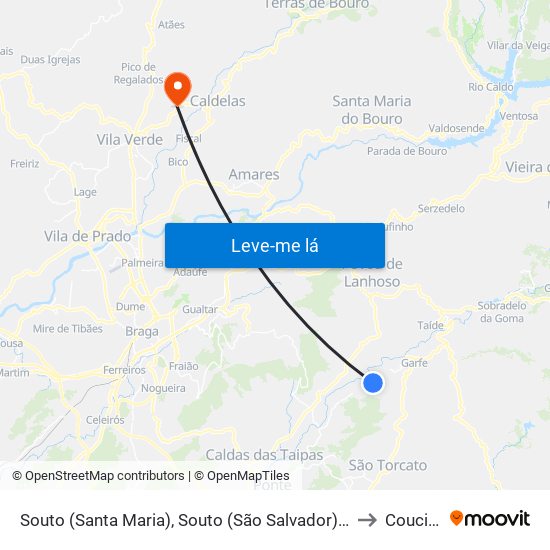 Souto (Santa Maria), Souto (São Salvador) e Gondomar to Coucieiro map