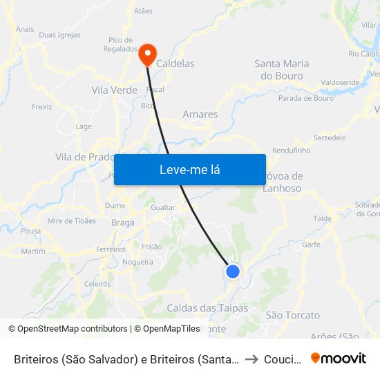 Briteiros (São Salvador) e Briteiros (Santa Leocádia) to Coucieiro map