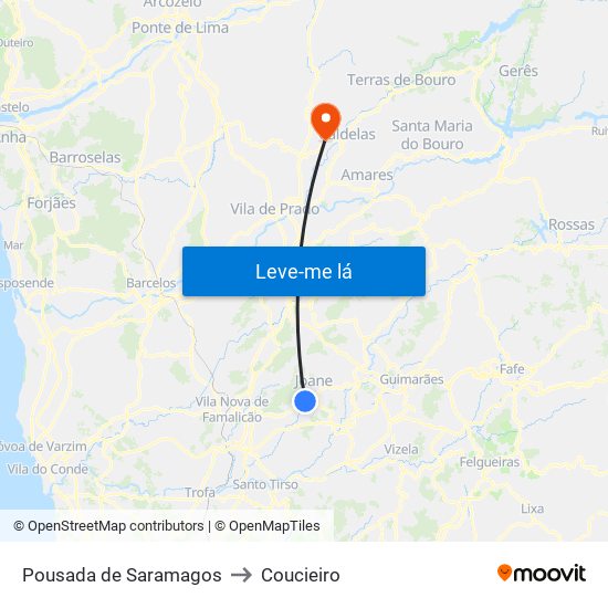 Pousada de Saramagos to Coucieiro map