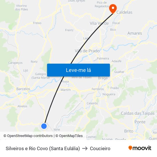 Silveiros e Rio Covo (Santa Eulália) to Coucieiro map