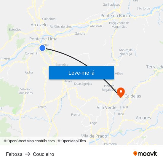 Feitosa to Coucieiro map