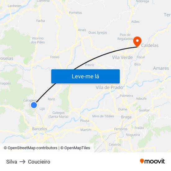 Silva to Coucieiro map