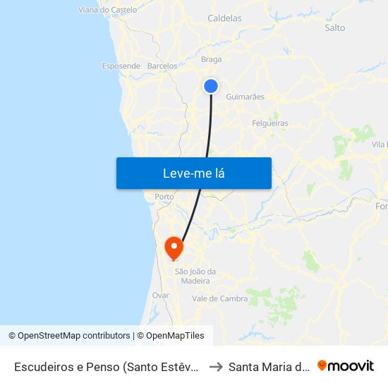 Escudeiros e Penso (Santo Estêvão e São Vicente) to Santa Maria de Lamas map
