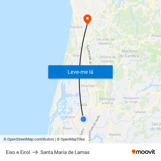 Eixo e Eirol to Santa Maria de Lamas map