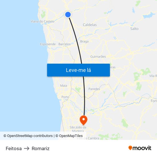 Feitosa to Romariz map