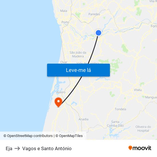 Eja to Vagos e Santo António map