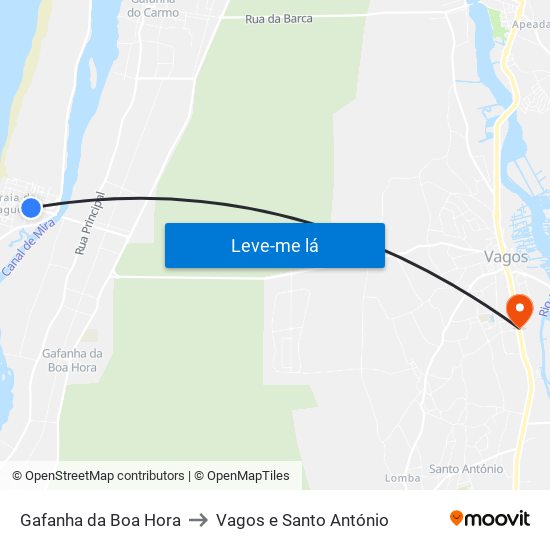 Gafanha da Boa Hora to Vagos e Santo António map