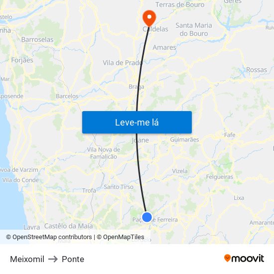 Meixomil to Ponte map