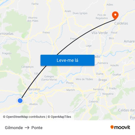 Gilmonde to Ponte map