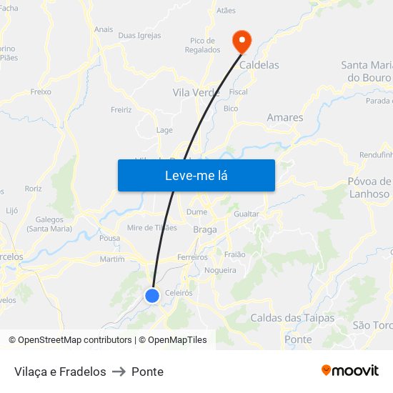 Vilaça e Fradelos to Ponte map