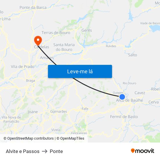 Alvite e Passos to Ponte map