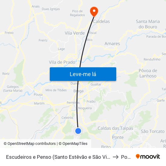 Escudeiros e Penso (Santo Estêvão e São Vicente) to Ponte map