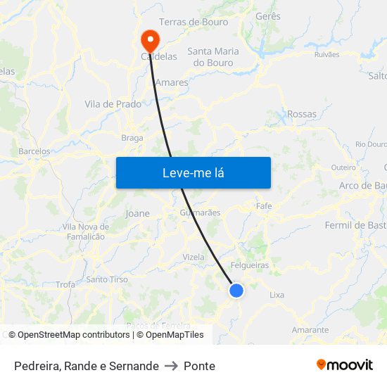Pedreira, Rande e Sernande to Ponte map