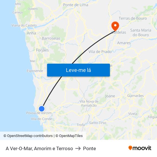 A Ver-O-Mar, Amorim e Terroso to Ponte map