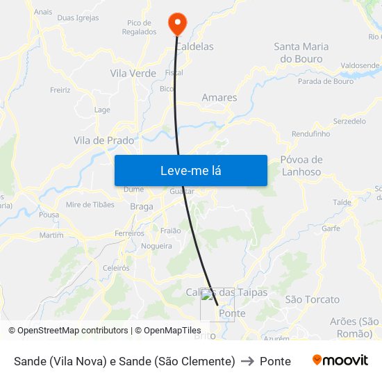 Sande (Vila Nova) e Sande (São Clemente) to Ponte map