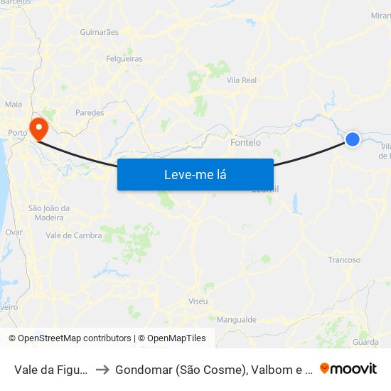 Vale da Figueira to Gondomar (São Cosme), Valbom e Jovim map