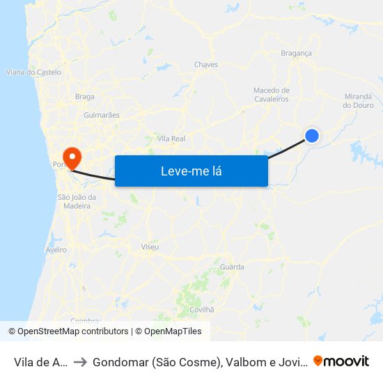 Vila de Ala to Gondomar (São Cosme), Valbom e Jovim map