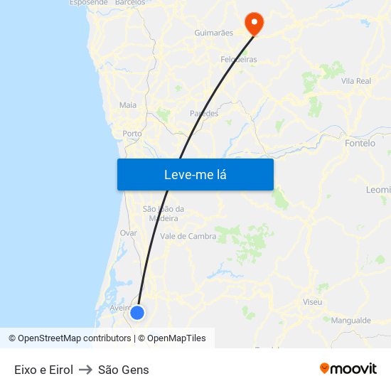 Eixo e Eirol to São Gens map