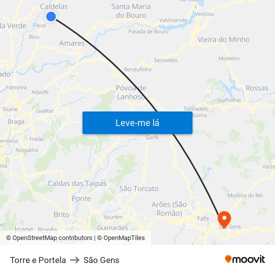 Torre e Portela to São Gens map
