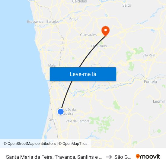 Santa Maria da Feira, Travanca, Sanfins e Espargo to São Gens map