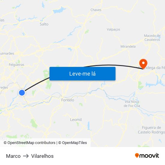 Marco to Vilarelhos map