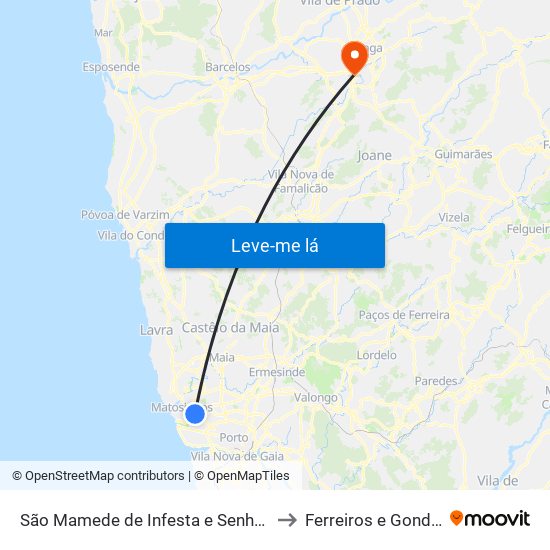 São Mamede de Infesta e Senhora da Hora to Ferreiros e Gondizalves map