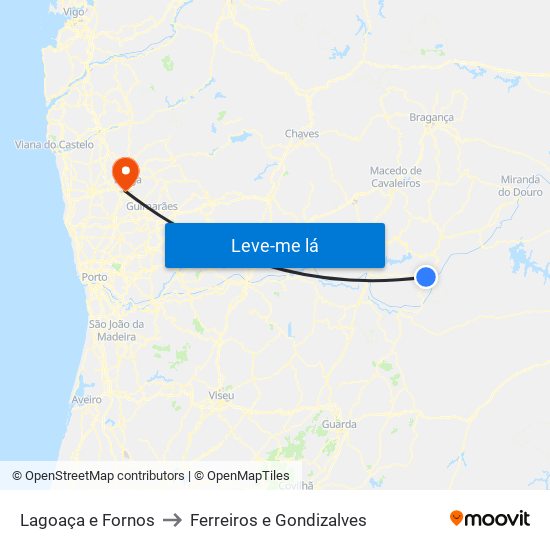 Lagoaça e Fornos to Ferreiros e Gondizalves map